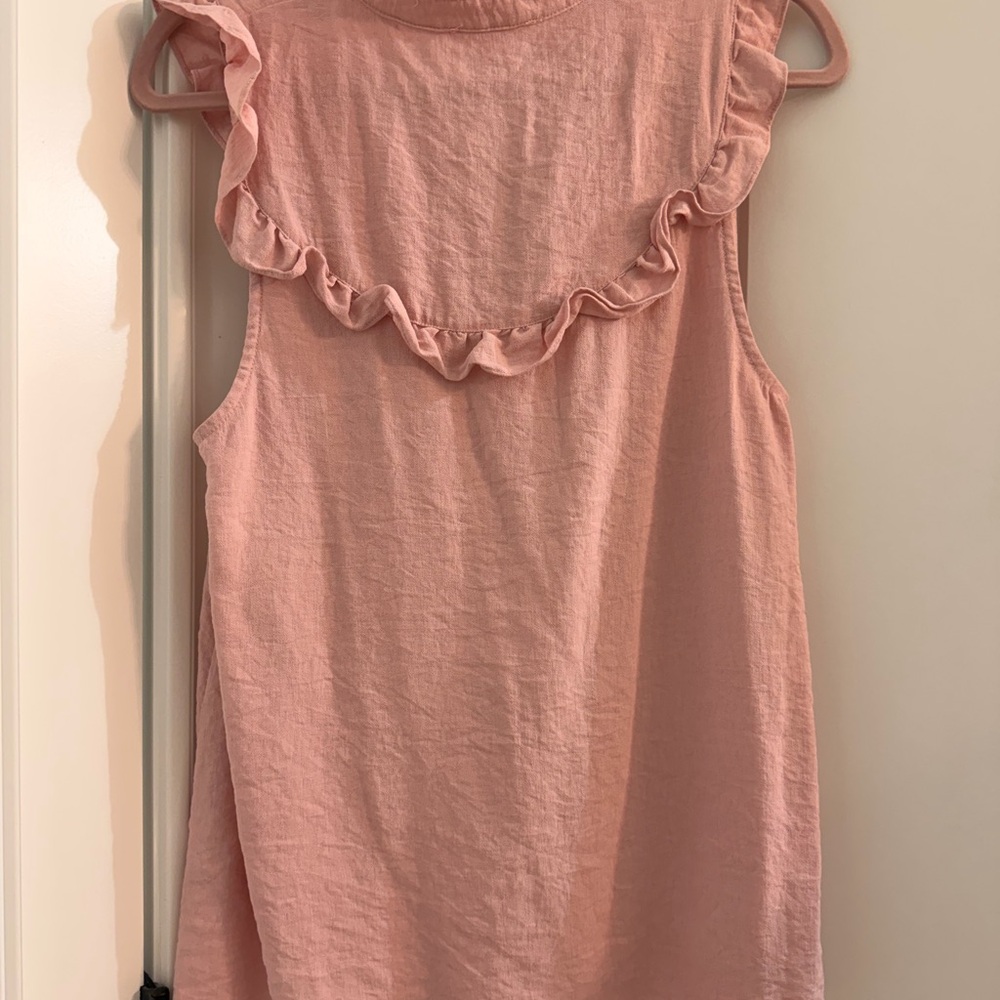 Entro Blush Ruffled Button-Down Blouse - Picture 4 of 4
